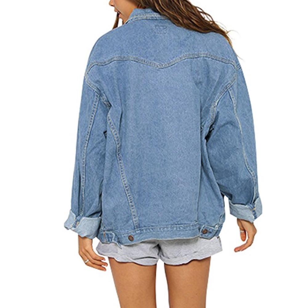 ✦🎉HP🎉NEW Boyfriend Long Sleeve Loose Jean Jacket - Picture 5 of 8